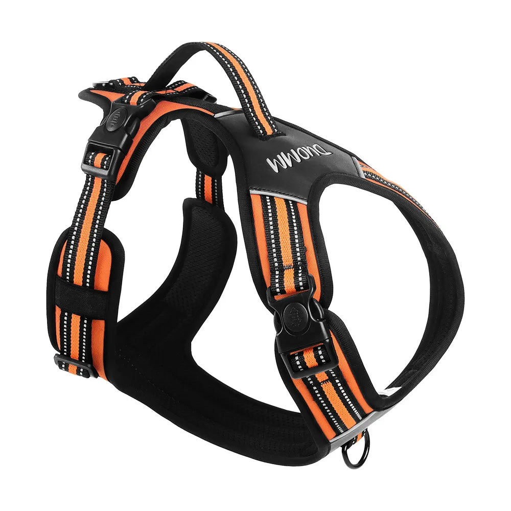 Tactical No-Pull Dog Harness with Handle & Reflective Strips - Padded Vest for Control, Anti-Pull Walking, and Outdoor Safety