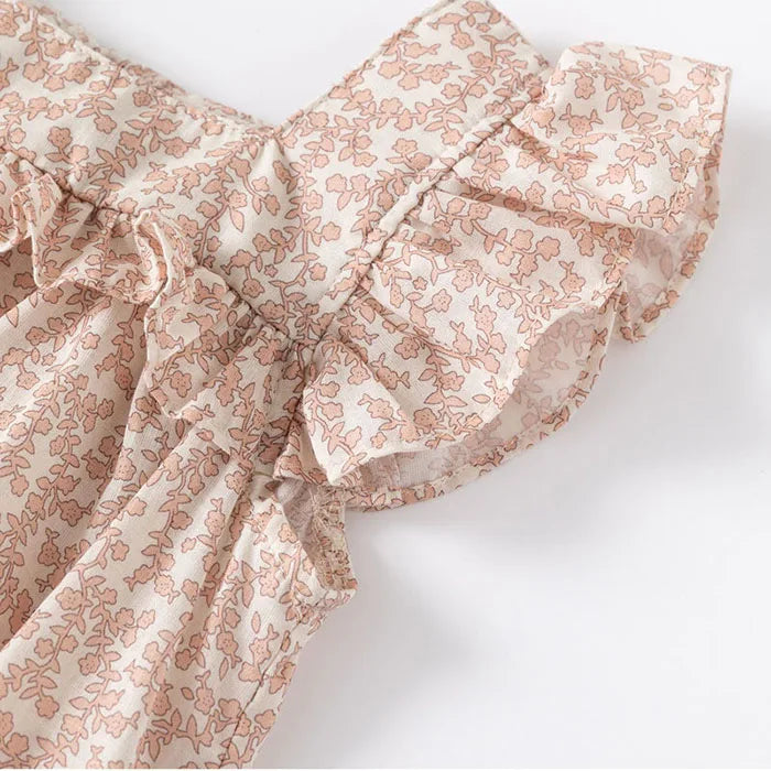 2025 New Summer Toddler Baby Girls Jumpsuit Flying Sleeve Cotton Flower Print Newborn Baby Girls Romper 0-24M Baby Clothing