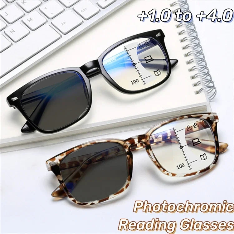 Intelligent Color Changing Near Far Sight Glasses High Definition Eye Protection Photochromic Goggle Uinsex Multifocal Eyeglass