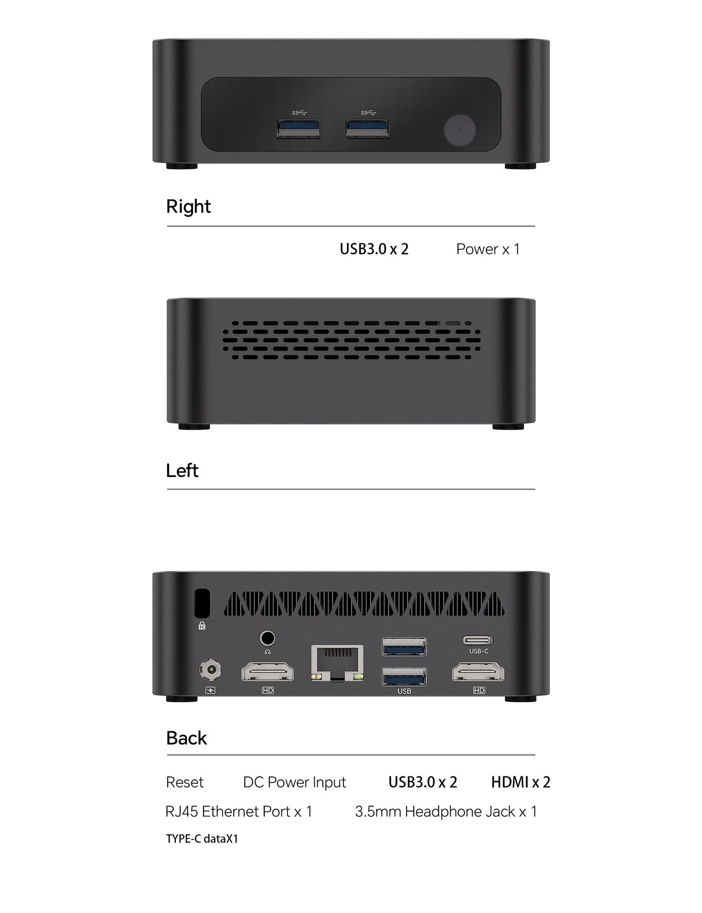 SOYO Mini PC Y5 Air Intel i5 4th CPU with 8GB RAM 128GB M.2 SSD  Mini Desktop Computer Dual 4K Display, WiFi 5, BT4.2, USB-C
