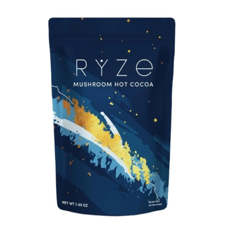 Mushroom Hot Cocoa Powder Sleep Support, Reishi L-Theanine Glycine Zinc Blend, Vegan Nighttime Relaxation Drink Mix, 20 Servings