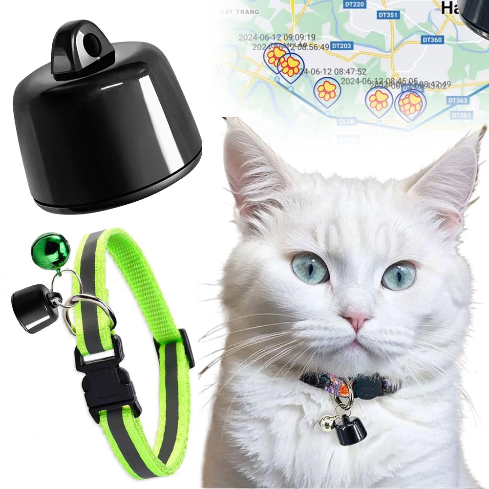 Lightweight Cat Collar with Reflective Pattern Waterproof GPS Tracker GPS Tracker Device for iOS & Android