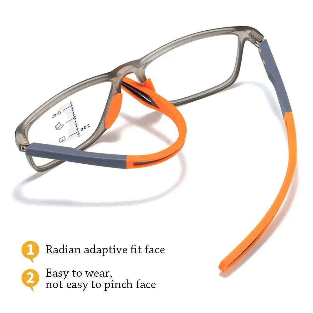 New TR90 Anti-blue Light Multifocal Reading Glasses Men Women Progressive Near Far Eyewear Ultralight Sports Farsight Eyeglasses