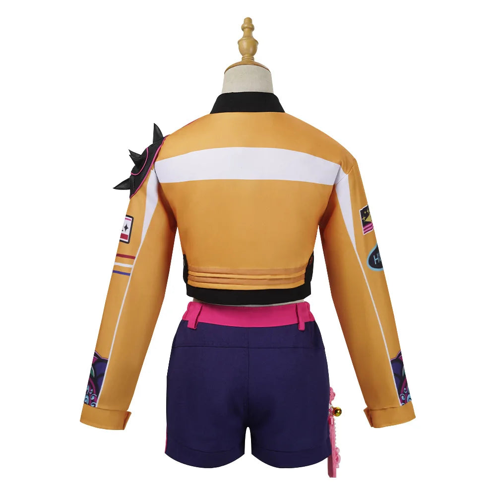 Halloween Fancy Dress Adult Kids Street Hip Hop Role Play Outfit 3 Styles Printed Crop Top Skirt Shorts Idol Stage Costume