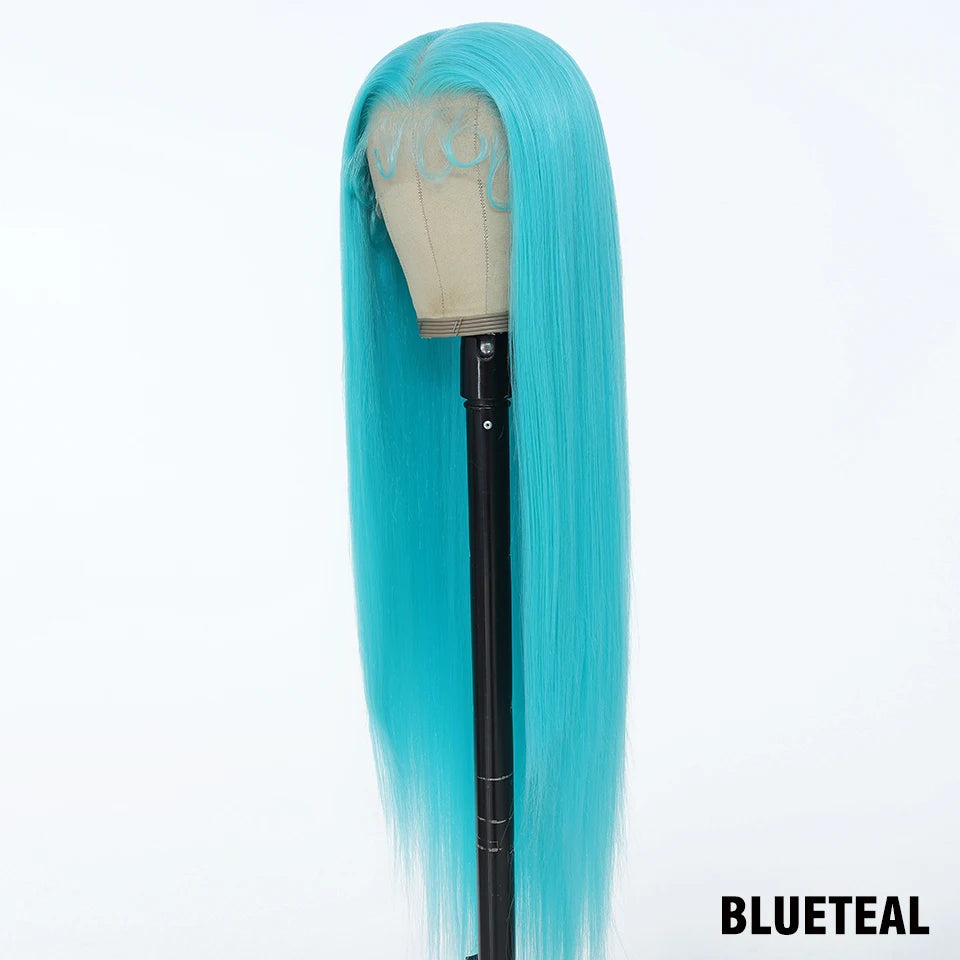 Highlight 13x6 Synthetic Lace Frontal Wigs For Women 40 Inch Long Silky Straight Lace Front Wigs High Quality American Afro Wigs