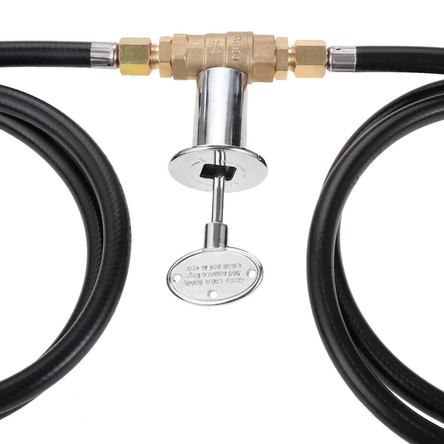 12" LP Propane Gas Fire Pit Stainless Steel Burner Ring Installation Kit with Regulator Hose and 1/2" Key Control Valve 90000BTU