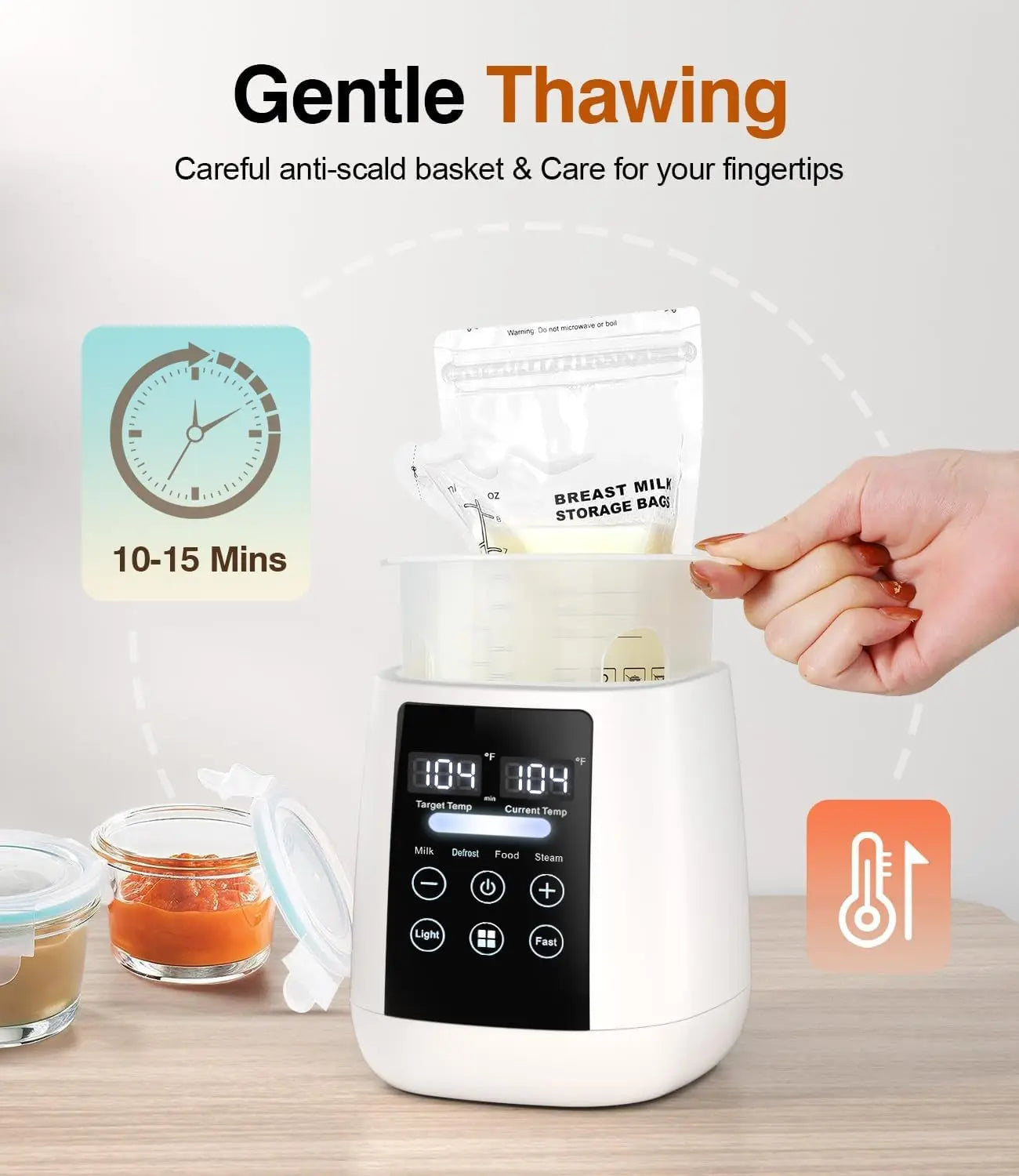 TINSOL Milk Warmer Warmer and Steriliser 6 in 1 Multifunction Breast Warmer Precise Temperature Control Baby Bottle Warmer
