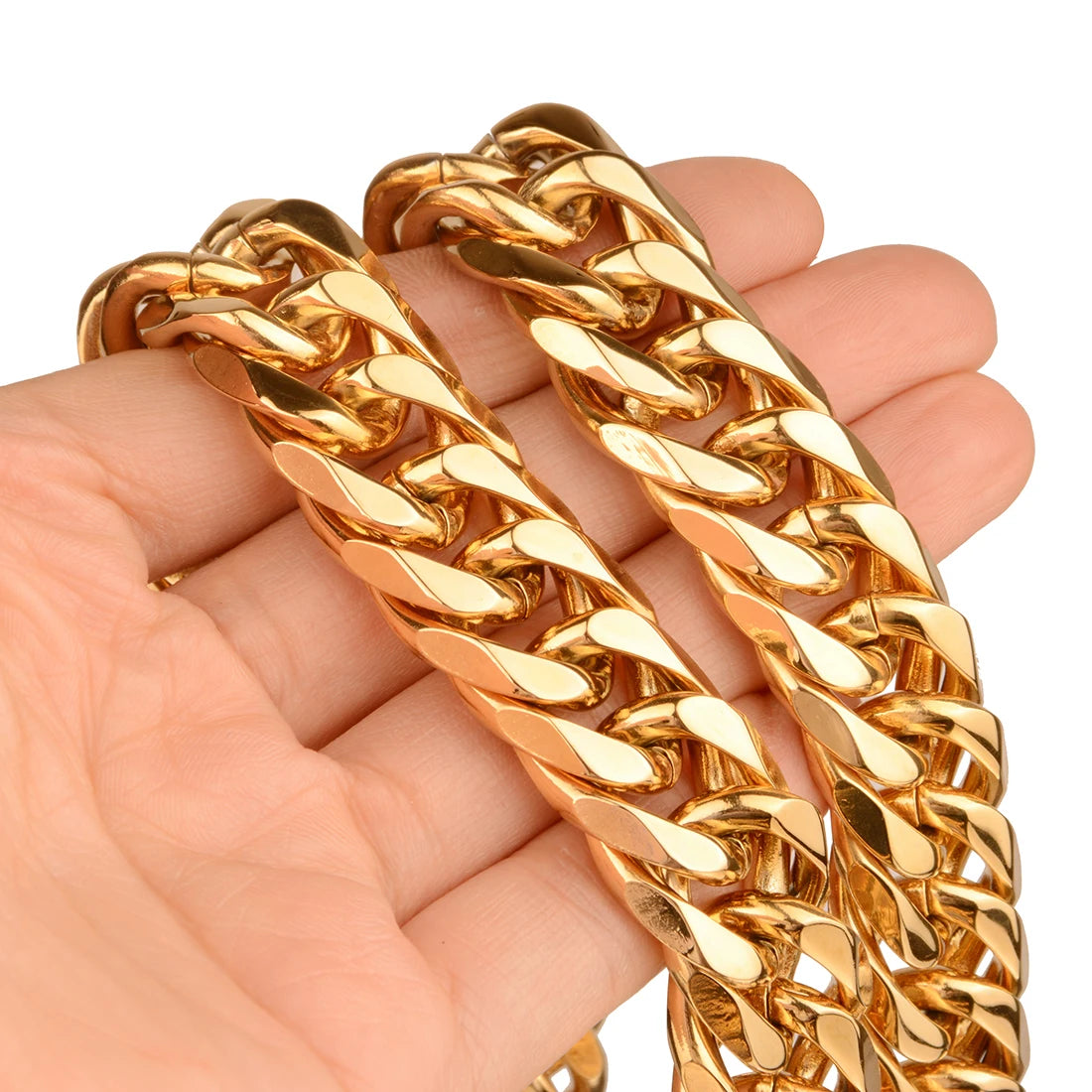 9/11/13/16/19/21mm Heavy Polished Stainless Steel Necklace Men Curb Cuban Link Chain Necklace Or Bracelet Choker Jewelry 7-40"