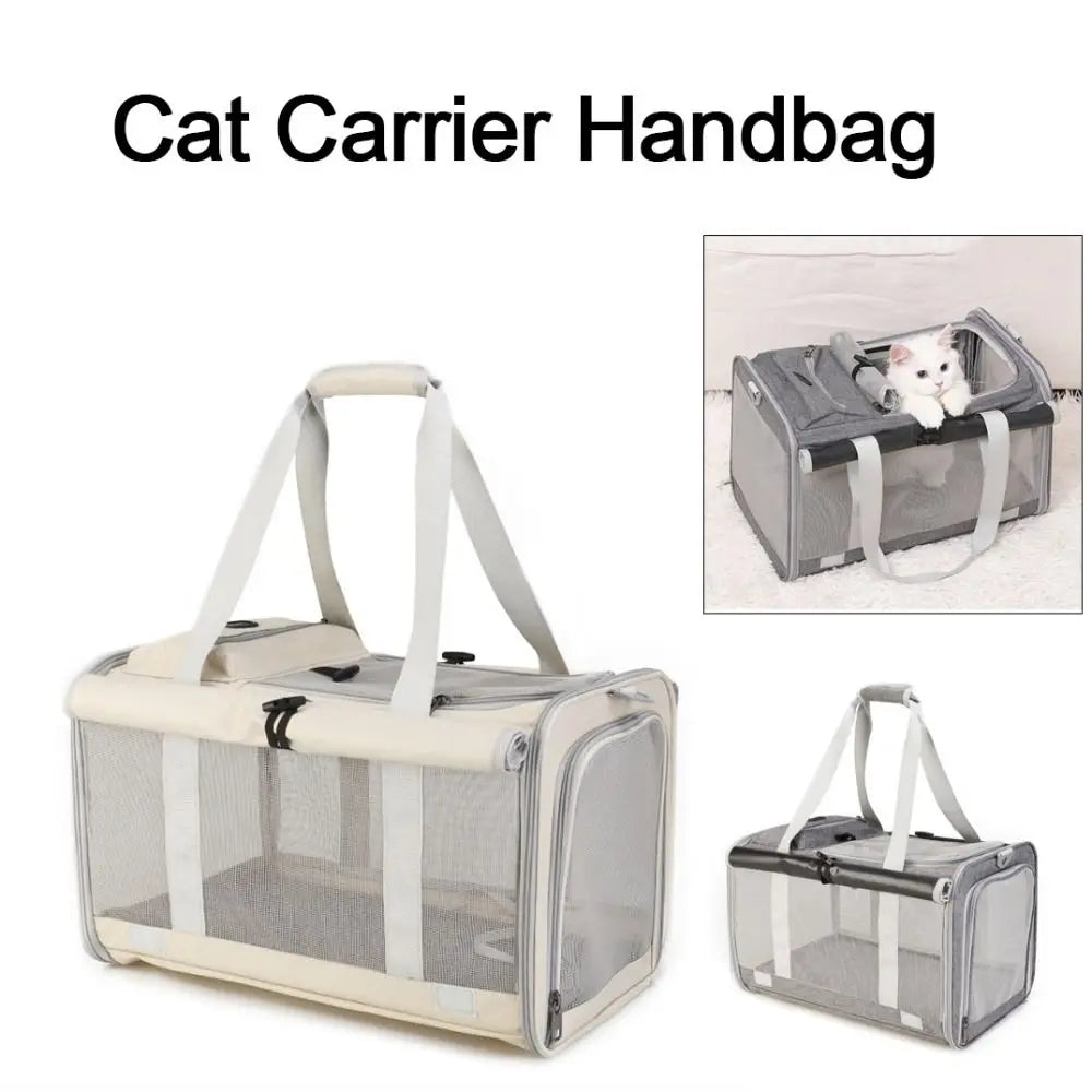 New Oxford Cat Carrier Handbag Breathable Large Capacity Cat Transport Bag Waterproof Foldable Pet Carrying Bag Outdoor