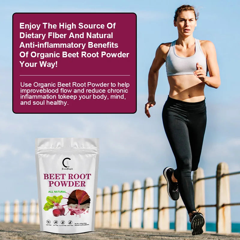Organic Beet Root Powder- Boost Daily Nutrition, Athletic Performance, Promote Digestive, Vegan and Non-GMO Beet Root Supplement