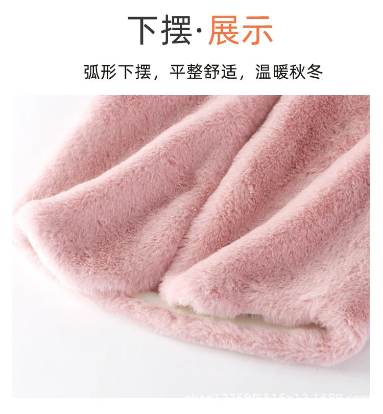 2025 Baby bodysuit Girls' imitation fur vest Children's plush vest Autumn and winter vest Girls' plush thermal vest jacket whole