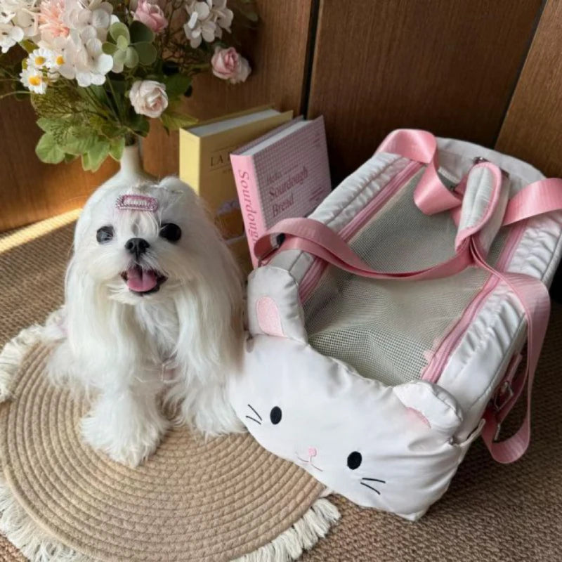 Pet Dog Car Seat Cat Carrier  Booster Seat on  Armrest Travel Bags for Cats Dogs with Easy Carrying Strap Travel Car Carrier