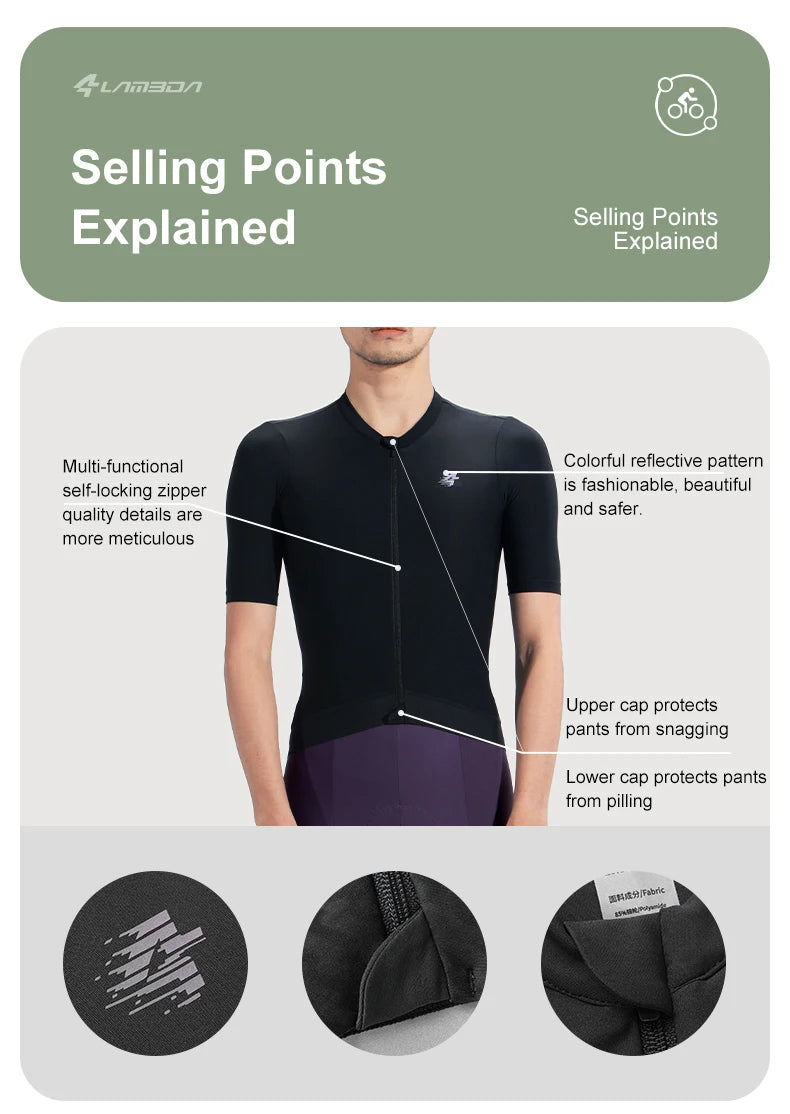 LAMEDA Cycling Jersey Man Summer Jersey MTB Anti-UV Bike Short Sleeve with 3 Pockets Men's Bicycle Riding Shirt Sports Clothing
