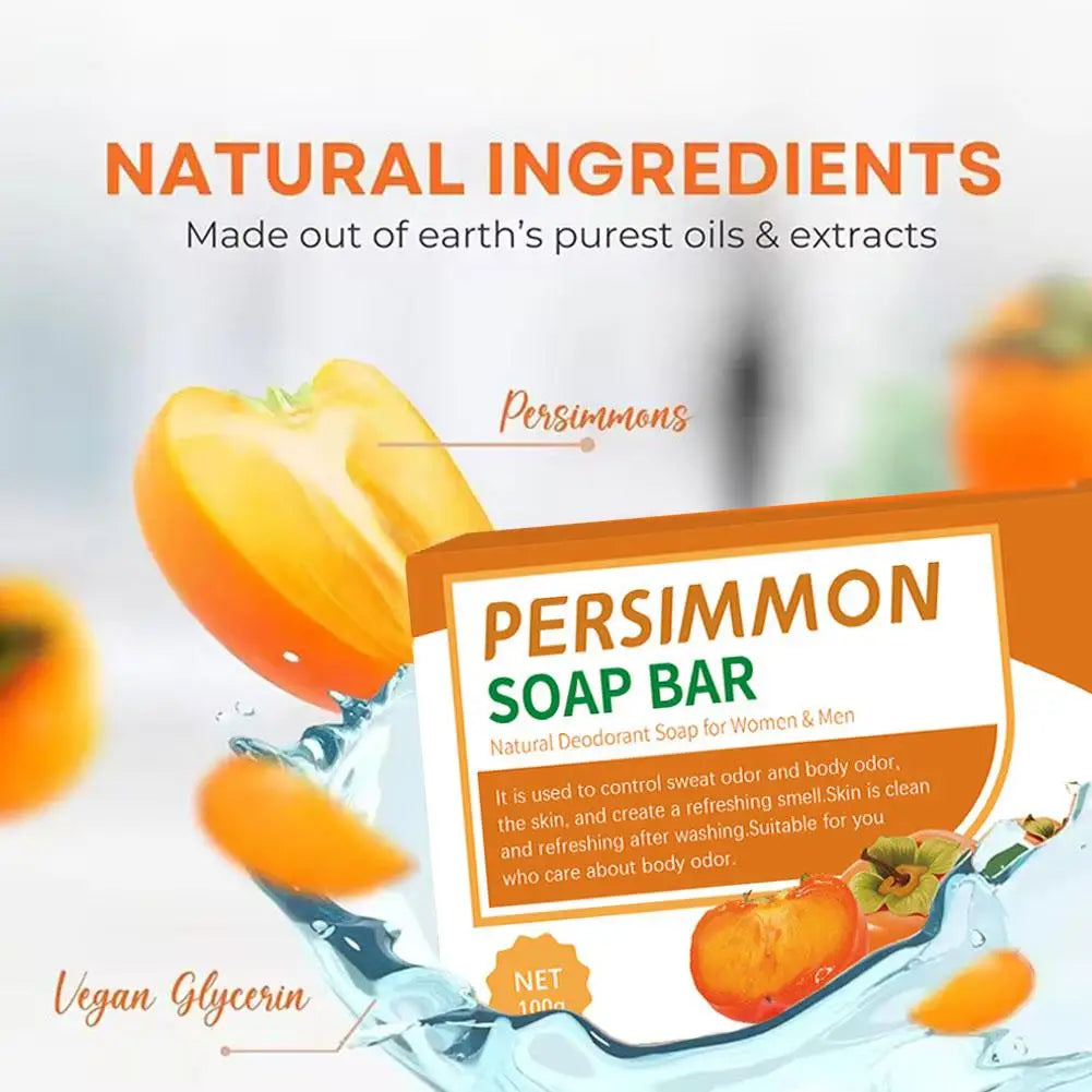 Handmade Persimmon Soap 100g  Essential Oil Deep Cleaning Body Soap Fragrance for Hygienic Cleanliness