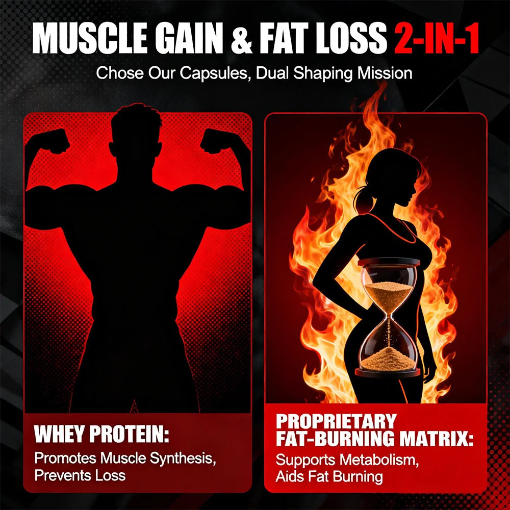 Whey Protein Capsules, 900mg Protein, Post‑Workout Recovery & Muscle Support, Balanced Muscle Health, Immune Support