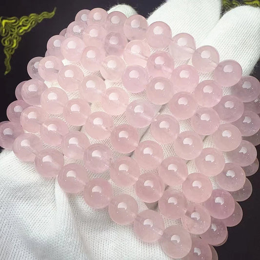 Prestyle Top Natural Old Mine Madagascar Pink Rose Quartz Bracelet Smooth Round Loose Beads, Fashion Jewelry, Gift