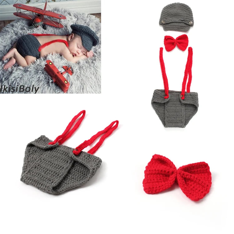 Handmade Crochet Costume Halloween Photoshoot for Baby Boy Photography Props Outfits Newborn Babies Gifts 0-6M Lion Pants Set