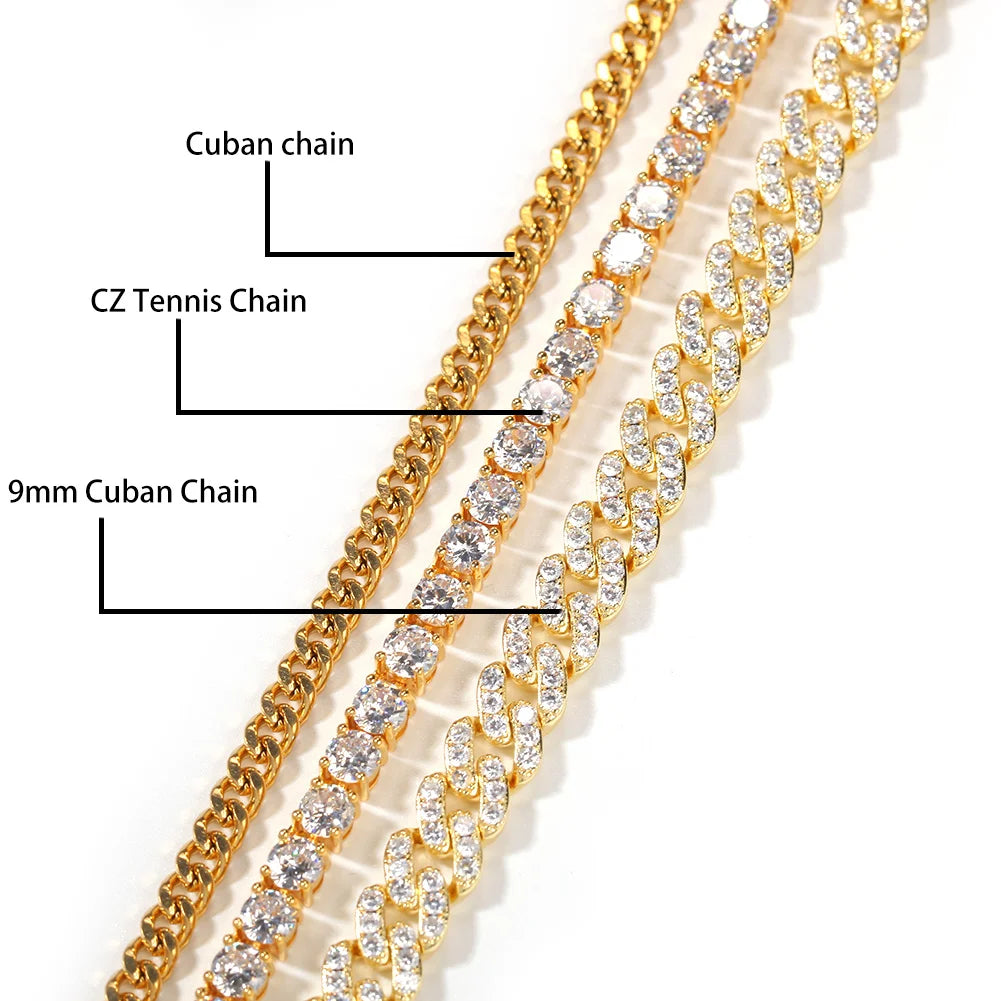 THE BLING KING Crown Bail Custom Big Size Initial Letters Pendant Micro Paved Out CZ Nameplate Necklace Fashion Jewelry For Gift