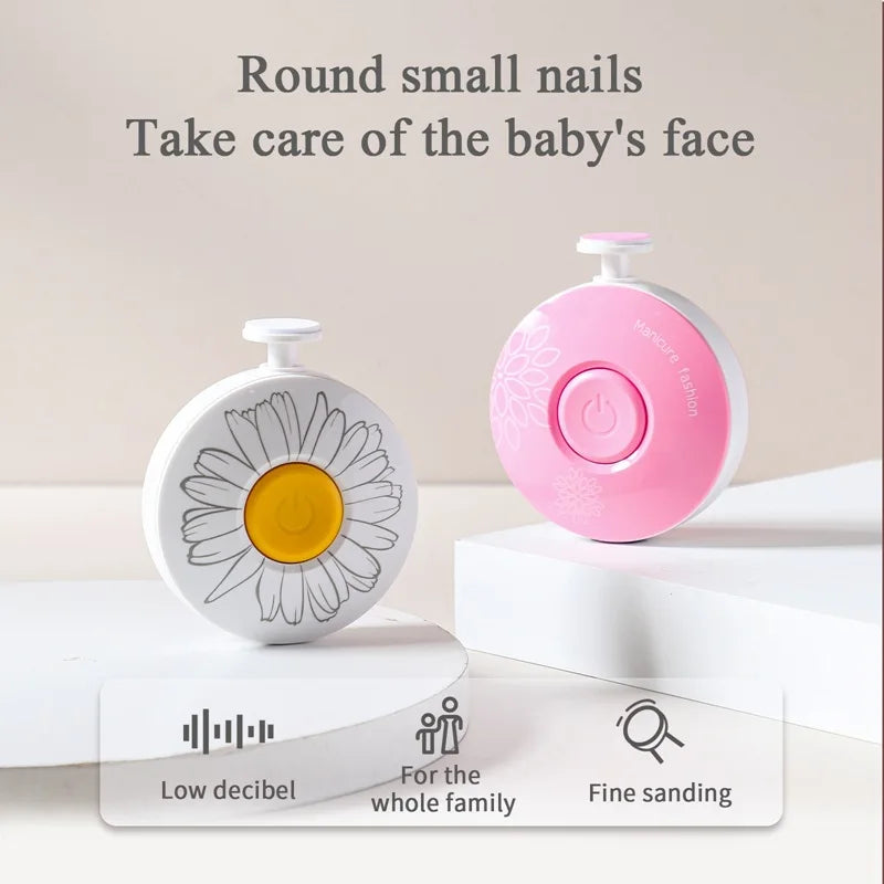 6Pcs Electric Baby Nail Trimmer Kid Nail Polisher Tool Infant Manicure Scissors Newborn Hygiene Kit Nail Clipper Cutter with Bag
