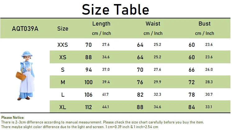 Frocks for Girls Kids Little Red Riding Hood Fairy Tale Drama Performance Costume Maid Suit Floral Pastoral Style Casual Dress