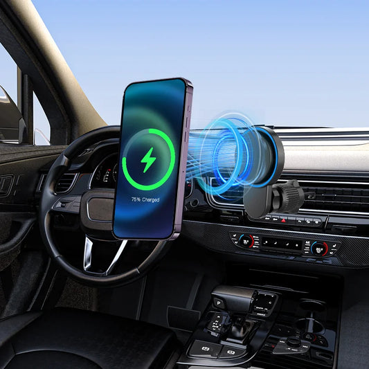 Magnetic Wireless Car Charger Mount 30W Fast Charging Air Vent Phone Holder Stand for iPhone 17 16 15 14 13 12 Pro Max Plus Safe