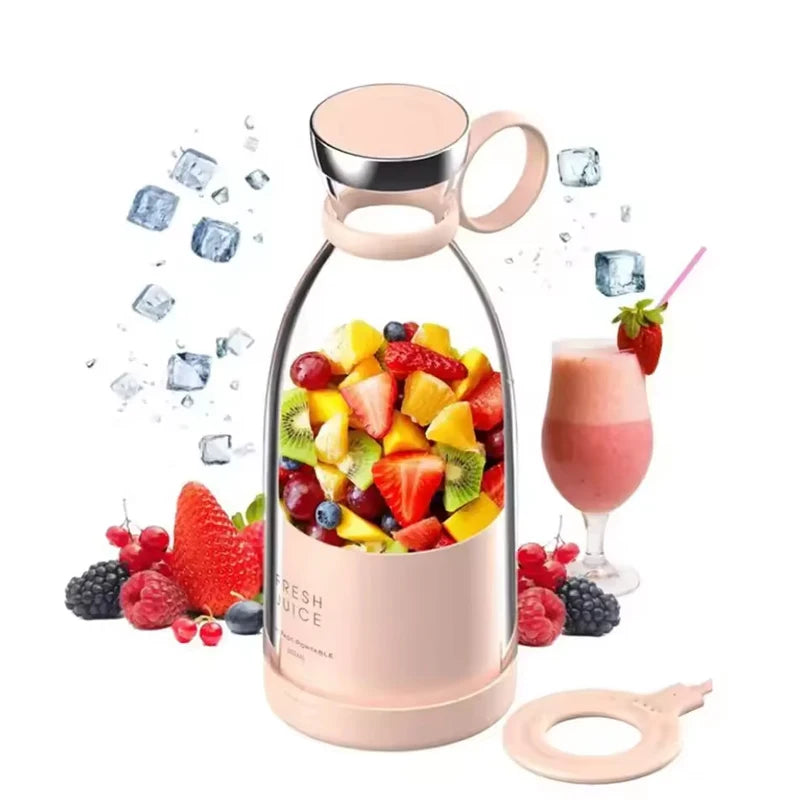 Ready Stock 350ml Portable USB Juicer Cup Mini Blender Fruit Juice Mixer Ice Crusher Smoothie Maker for Home Travel Outdoor