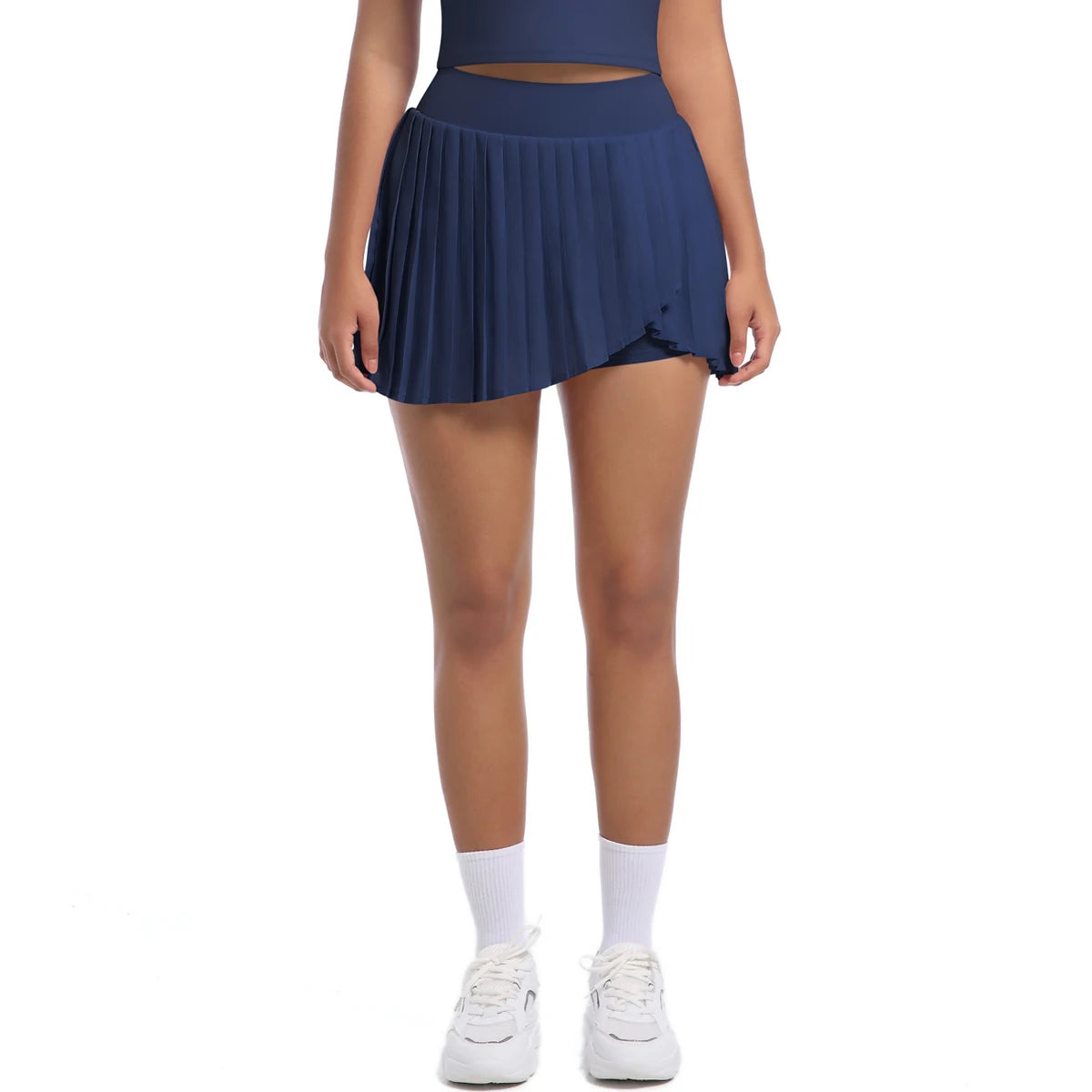 Breathable Pleated Skirt Women Jumpsuit Tennis Skirt Gym Running Yoga Short Skirt With Pockets Pleated Sports Tennis Skirts
