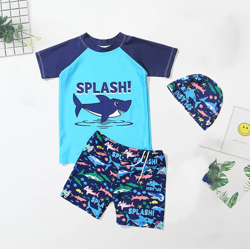New Kids Swimsuit Medium Kids Baby Split Suit Swim Trunks Light Short Sleeve Beach Swimsuit Boys Swimsuit Swim Trunks Quick Dry