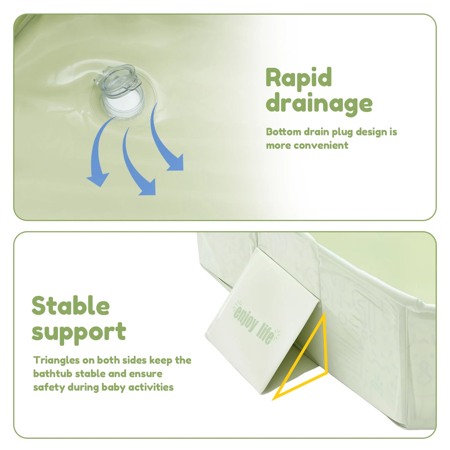 PVC Foldable Baby Bath for 0-4 years old baby and Pet Saving Toddler Infant Bathtub Sturdy Baby Tub for Newborn Home Laundry