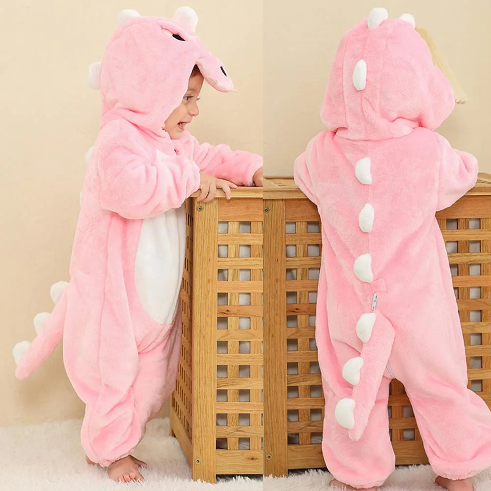 Autumn Winter Cartoon Style Winter Long Sleeve Baby Boys Girls Rompers Toddler Kids Playsuit Jumpsuits Baby Clothes Child Onesie