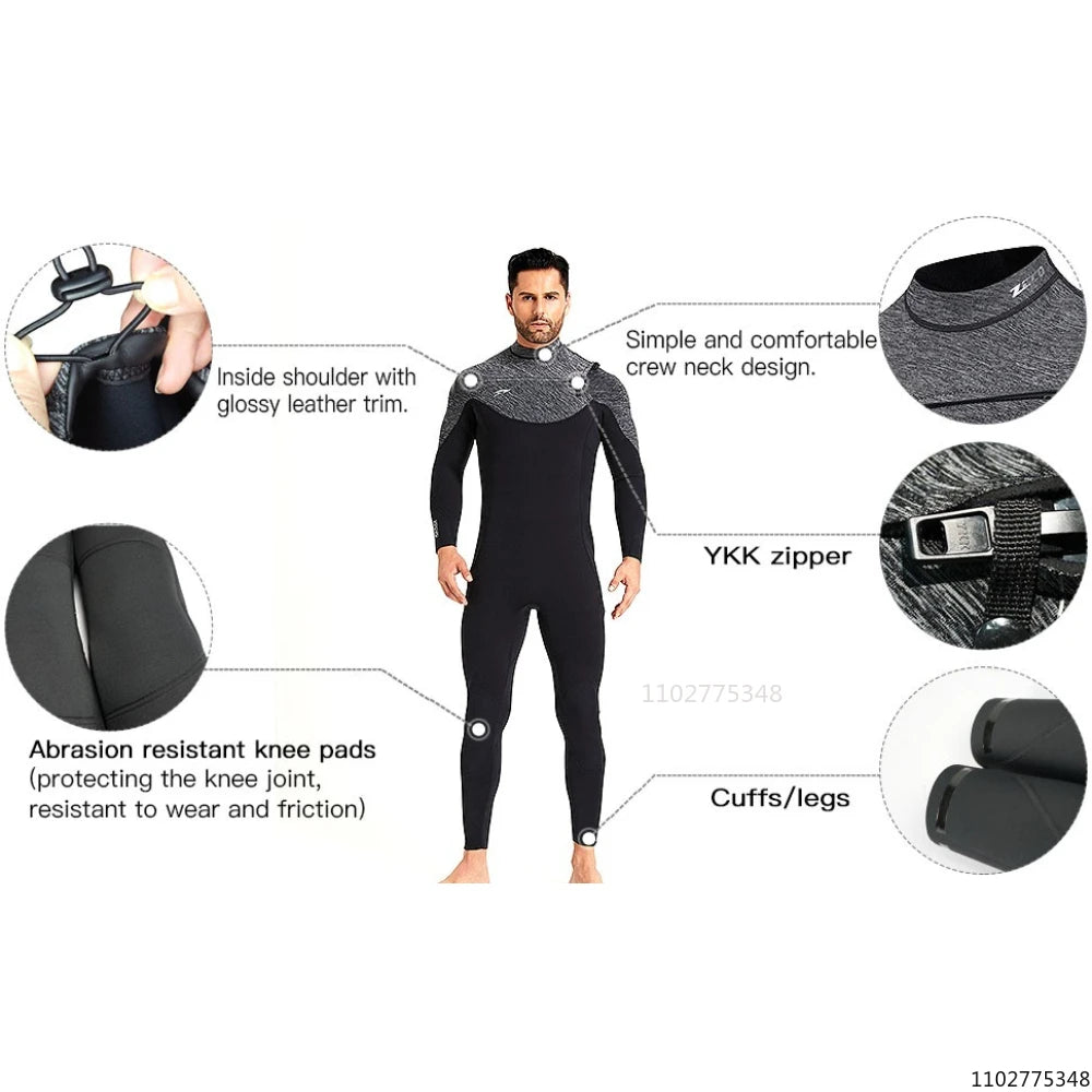 3mm/2mm Neopreno Men Women Wetsuit One-Piece Swimsuits Snorkeling Kayaking Wet Suit Surfing Scuba Diving Suit Fishing Kitesurf