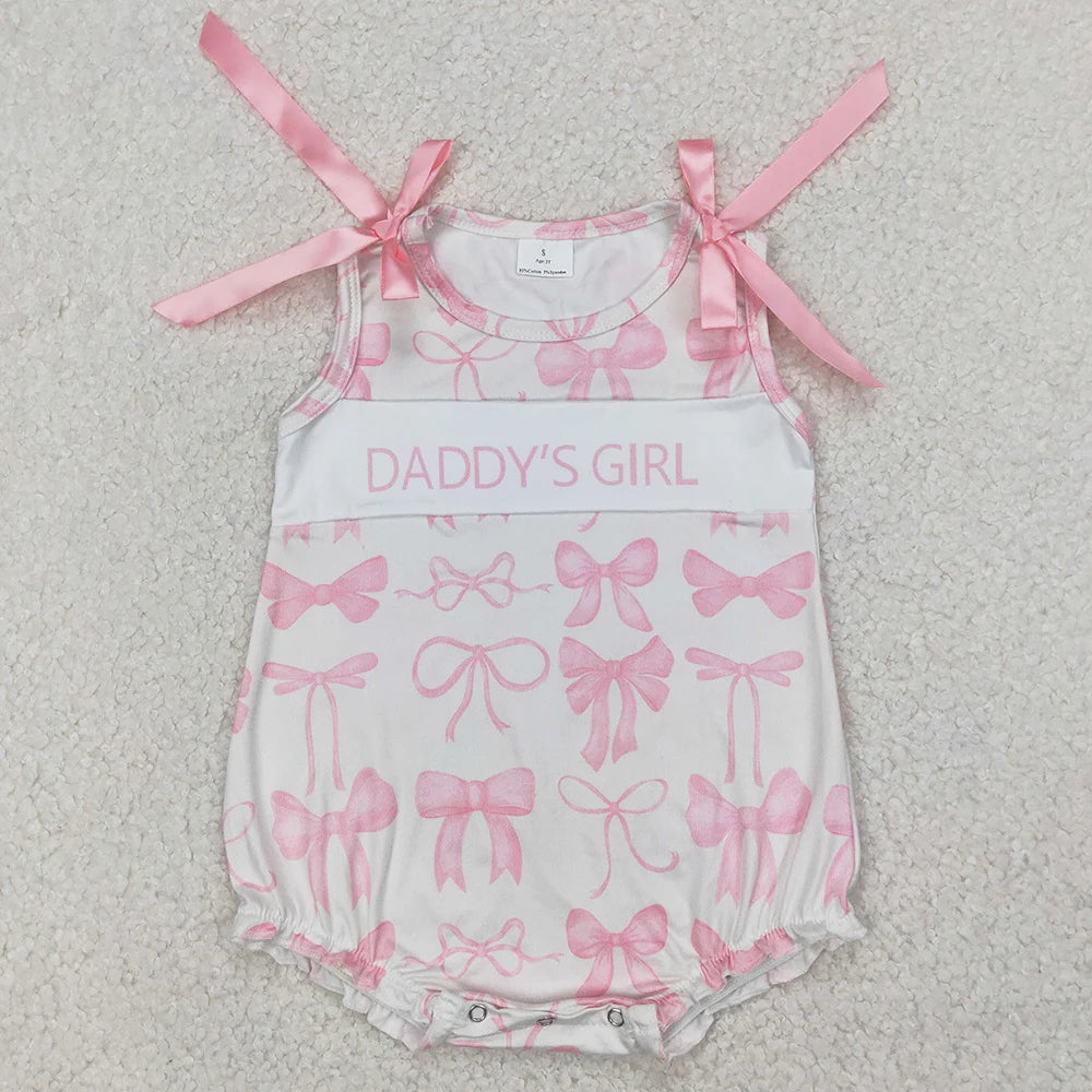 Hot Sale Baby Girls Rompers Blue Flutter Sleeves Bows Ruffle Rompers Boutique Toddler Girls Bubbles Summer Rompers Girls Onesie
