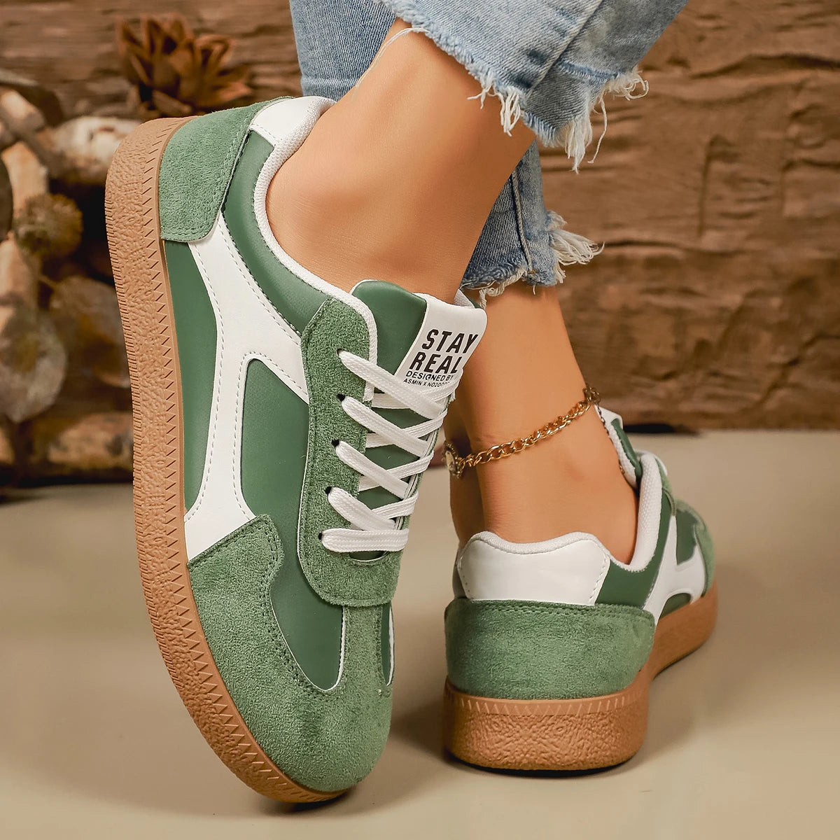 Mix Color Women Sneakers 2026 Spring New Platform Luxury Flat Vulcanized Shoe Female Lace-Up Non-Slip Casual Skateboarding Shoes