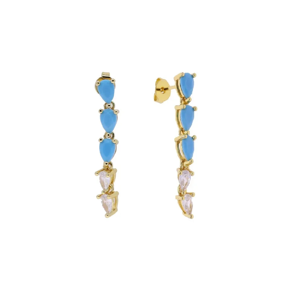 2025 New High Quality Geometric Bezel Setted Blue Turquoises Stone Summer Hot Fashion Jewelry Women Hand Chain Bracelet