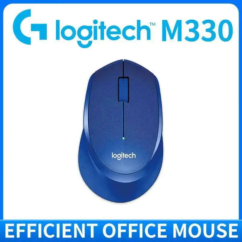 Logitech M330 Silent Plus Wireless Mouse 2.4G USB Receiver Ergonomic Shape Gentle Soft for Desktop Office Laptop Desk