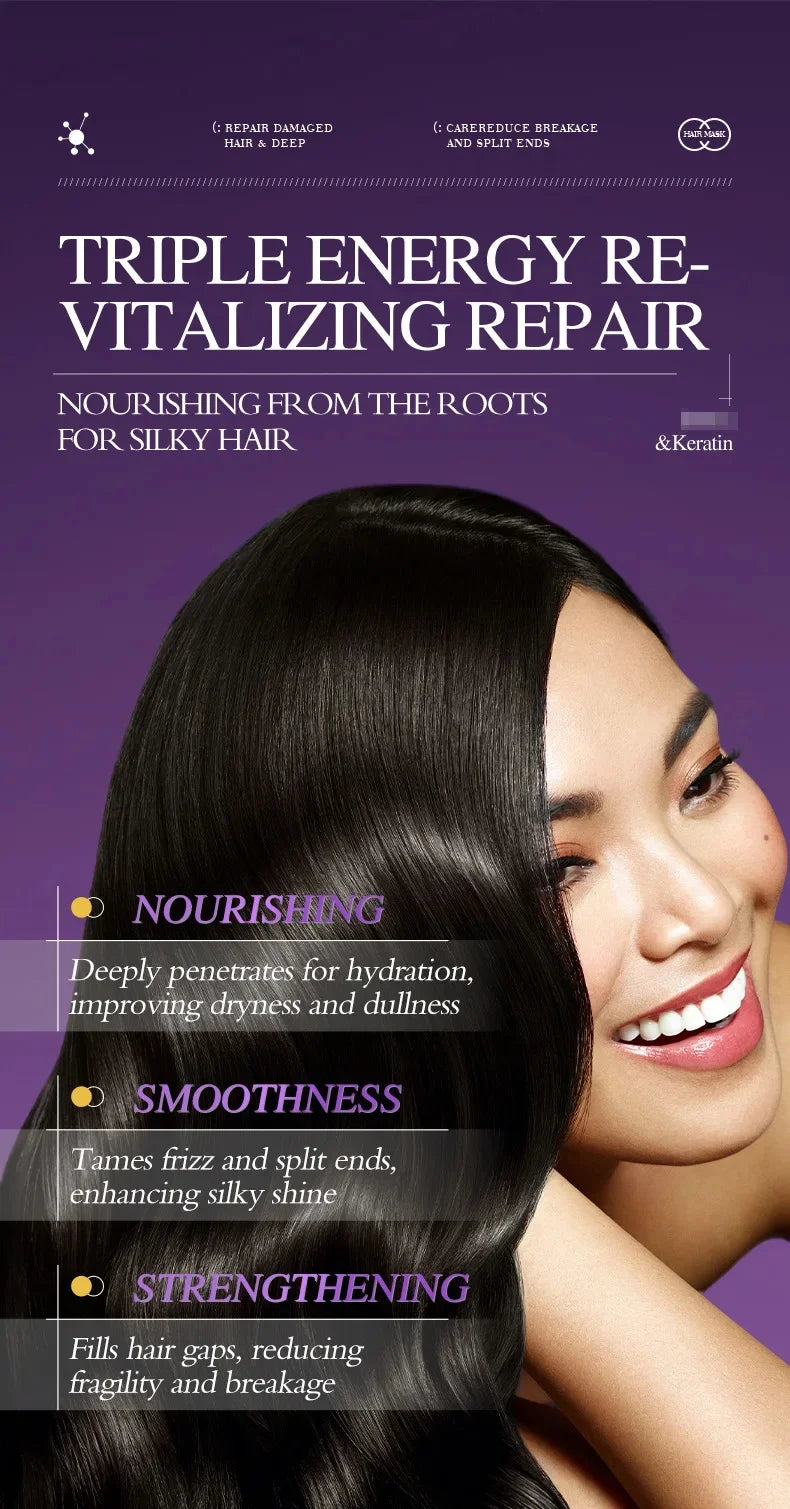 Magical Keratin Hair Mask 5 Seconds Repair Damaged Frizzy Hair Soft Smooth Shiny Nutrition Deep Moisturize Nourishing Hair Care