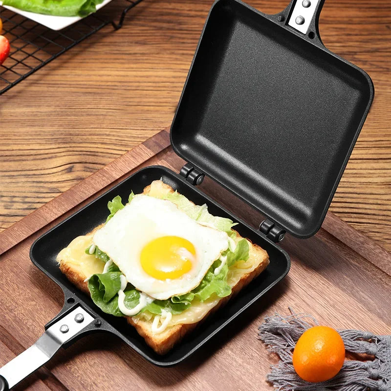 Gas Non-Stick Sandwich Maker Iron Bread Toast Breakfast Machine Waffle Pancake Baking Barbecue Oven Mold Mould Grill Frying Pan
