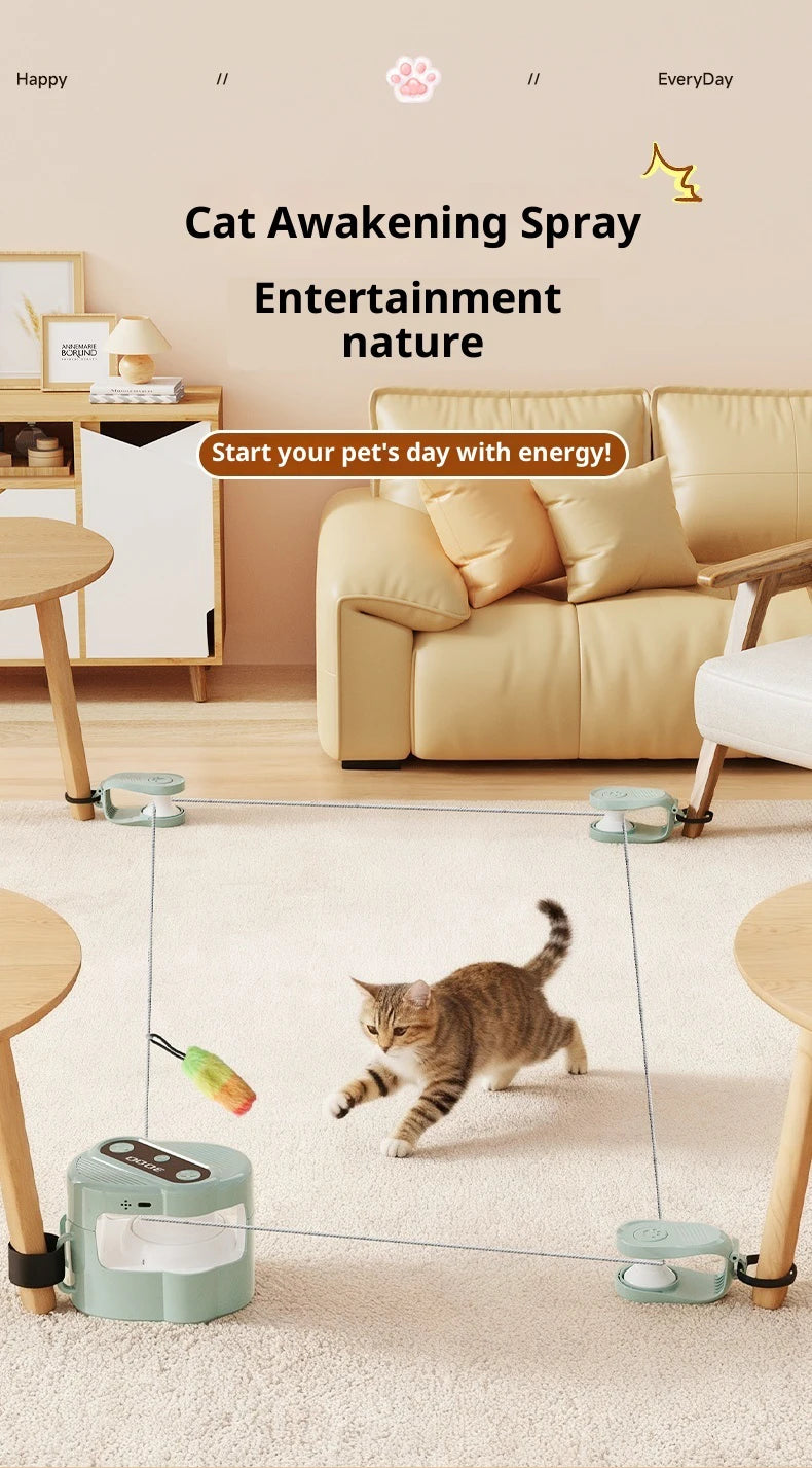 Interactive Cat Toy for Indoor Cats Wheel Exerciser Running Toy Cat Treadmill Remote Control Stimulation Hunting Bird Sound Toy