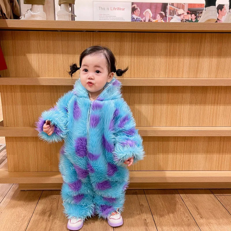 Newborn baby romper Sullivan monster cartoon shooting suit children thick autumn winter clothes cute animal pajamas Monsters Inc