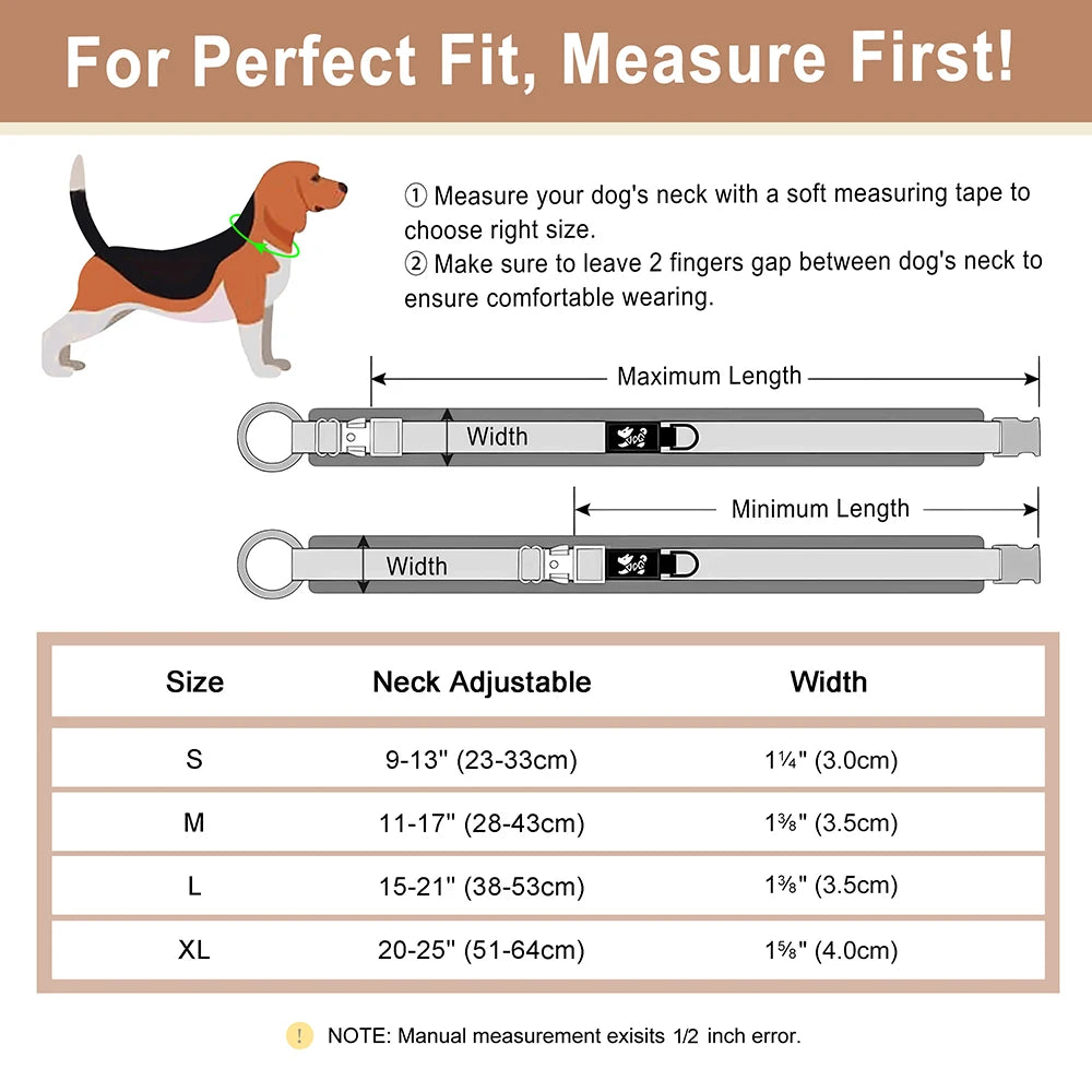 Personalized Nylon Dog Collar Adjustable Dog Collars Customized Pet ID Collar for Small Medium Large Dogs Free Engraving