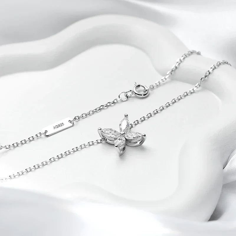 1.2 Carat D Color Moissanite Pendant Necklace for Women S925 Sterling Silver Earrings Sparkling Fine Jewelry Set Wedding Gift