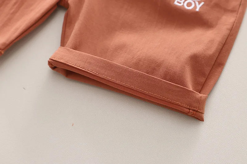 Toddler Summer 1st Birthday Boy Outfit 2024 Korean Style Striped Turn-down Collar Short Sleeve Shirts + Shorts Boys Clothes Sets