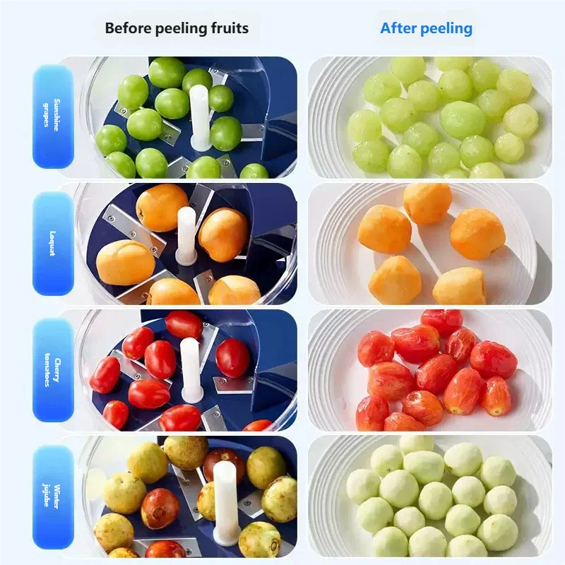 HOMEFISH Electric Automatic Fruit Peeler for Grape Cherry Tomato - Effortless Kitchen Smart Gadgets for Fruit Skin Removal
