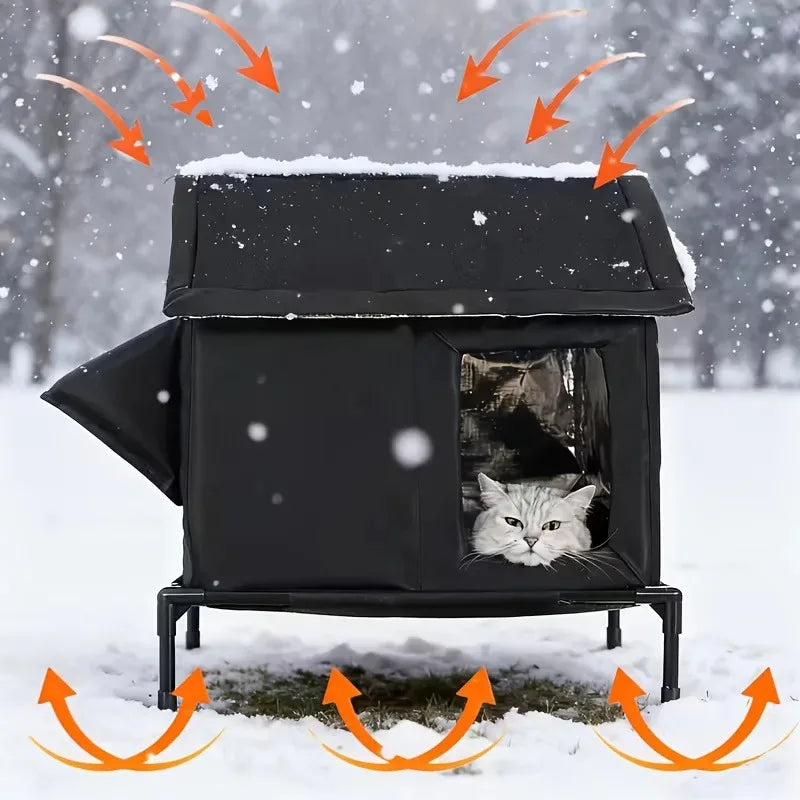 Stray Cat dog House Elevated Pet House-Bed Moisture-Proof Design Cat House Winter Warm Pet Cave Sleeping Beds Puppy Supplies