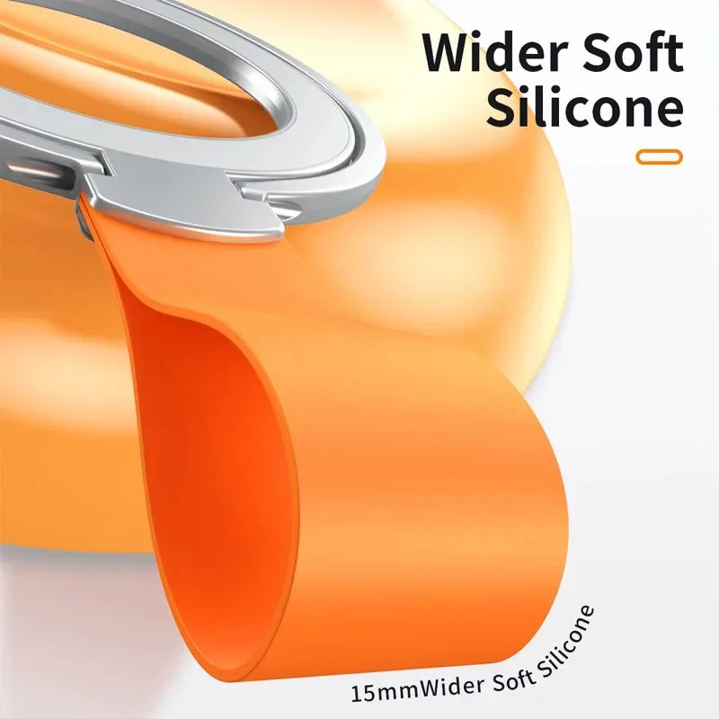 Magnetic Phone Ring Holder for iPhone Series MagSafe Stand Ultra-thin Folding Can Charge Wirelessly Grip With Lanyard Universal