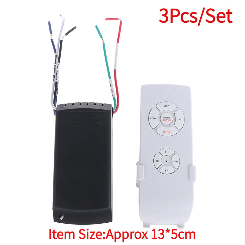 3Pcs/Set 110-240V Universal Ceiling Fan Lamp Speed Remote Control Kit Timing Wireless
