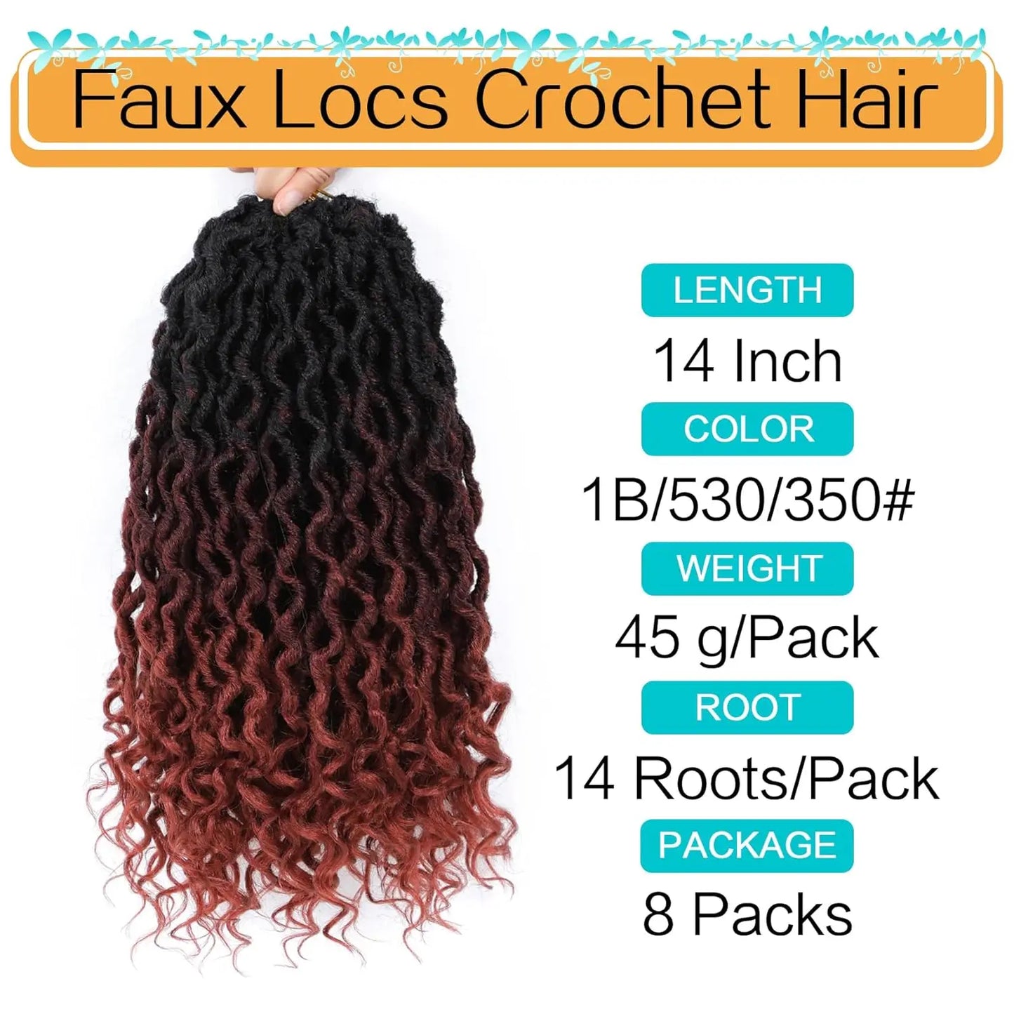 12-24inch Goddess Locs Crochet Hair Goddess Faux Locs Synthetic Crochet Hair For Women Pre Looped Faux Locs With Curly Ends
