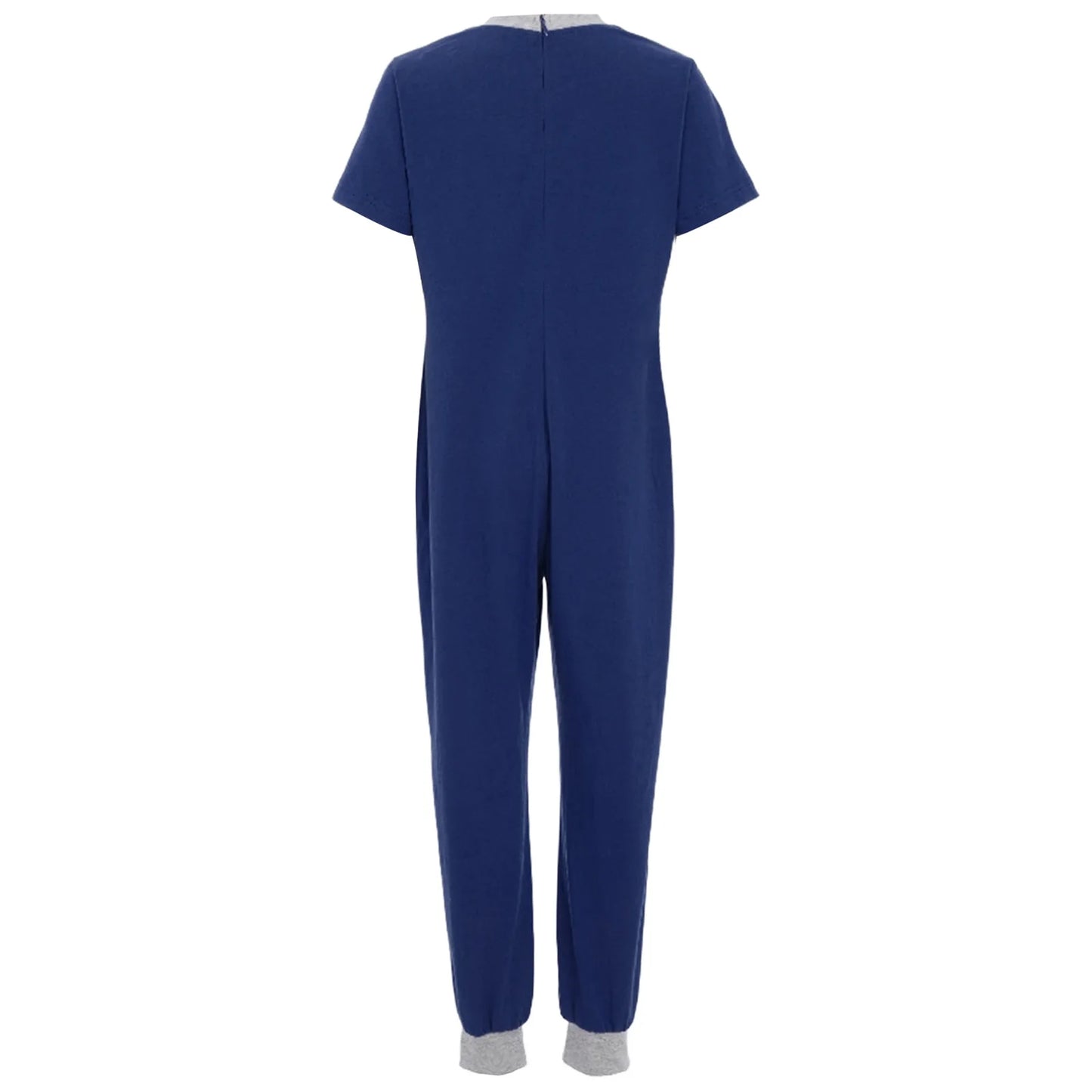 Kids Boys Girls Special Needs Adaptive Clothing Cotton Round Neck Short Sleeve Back Zipper Solid Color Full Body Jumpsuit Romper