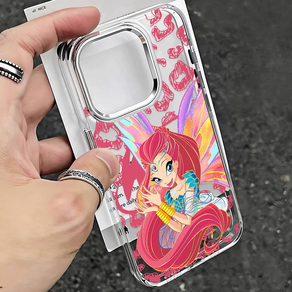 W-Winx C-Club Phone Case for IPhone 17 16e 16 15 14 13 12 11 Mini Pro Max X XR XSMAX 8 7 Air Plus Transparent Soft Cover