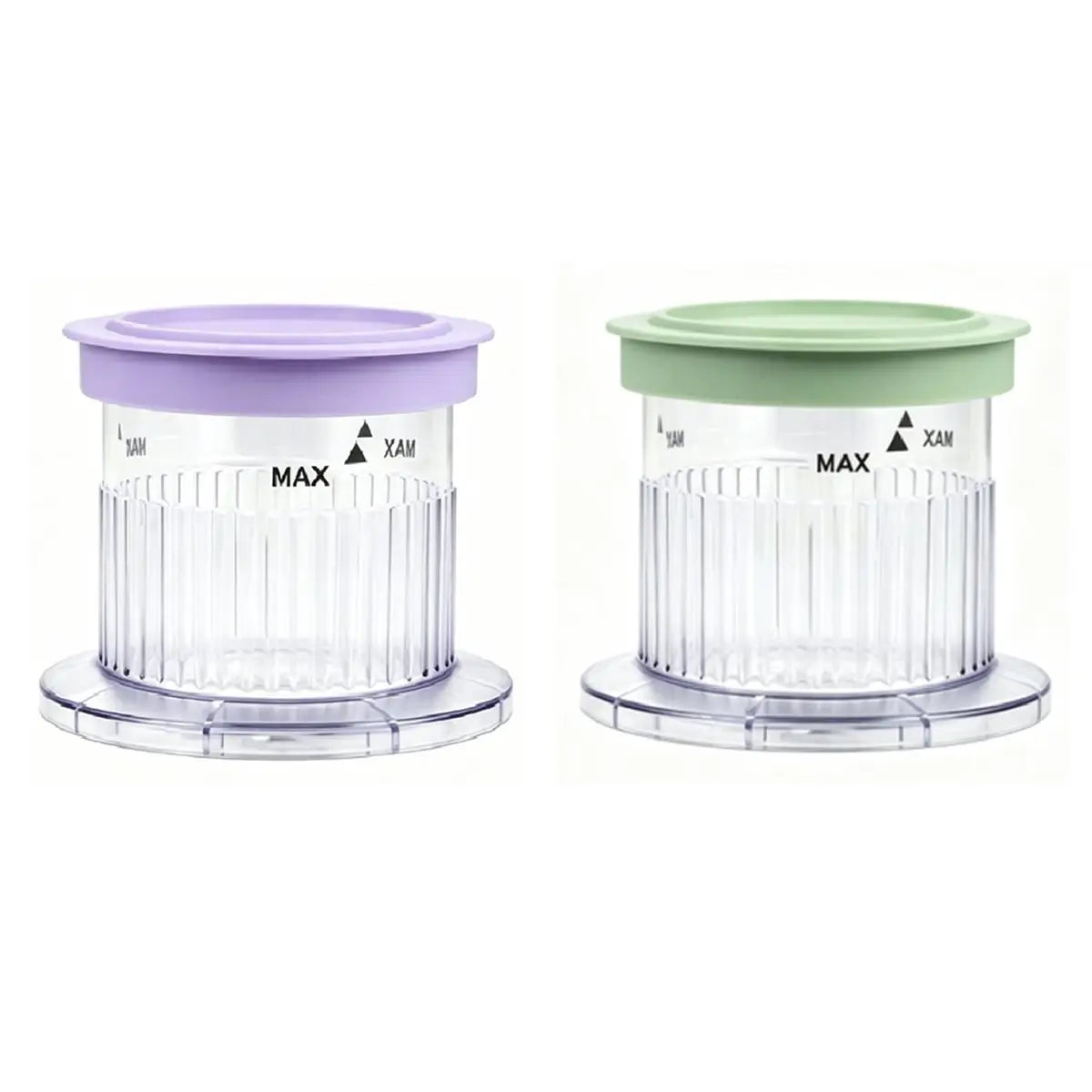 A67Z For Cuisinart Compatible Ice Cream Maker Dessert Cups With Lids- 2 Pack For Fastfreeze 5-In-1 Machine Green Purple